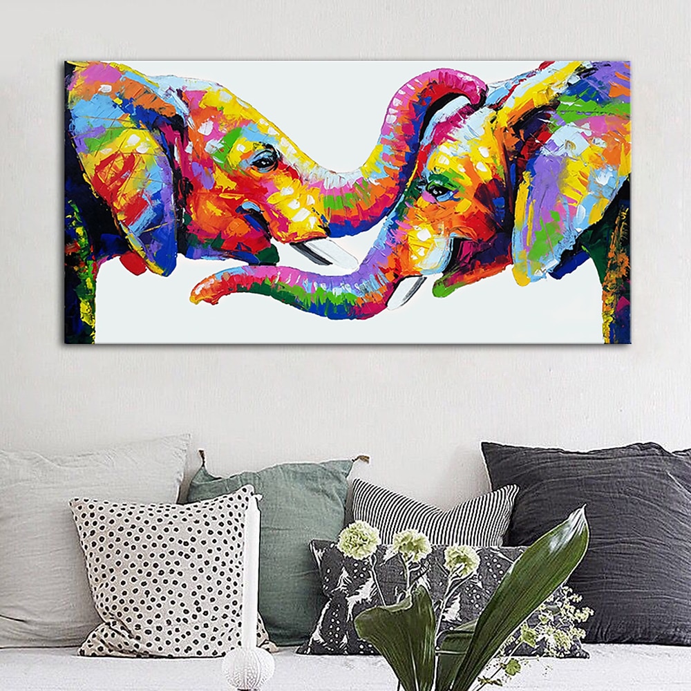 pictură în ulei realizată manual pictată manual artă de perete mintura modernă abstractă elefant animale imagine decor decor pânză rulată fără cadru neîntins 2026 - $108.99 –P6
