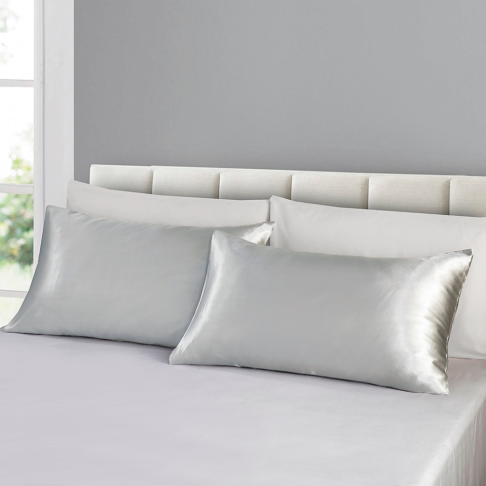 Set of 2 Pcs Silk Satin Pillowcase for Hair and Skin Slip, Pillow Cases for Standard/Queen/King Size - Satin Cooling Pillow Covers with Envelope Closure Suit 2025 - $13.99 –P11