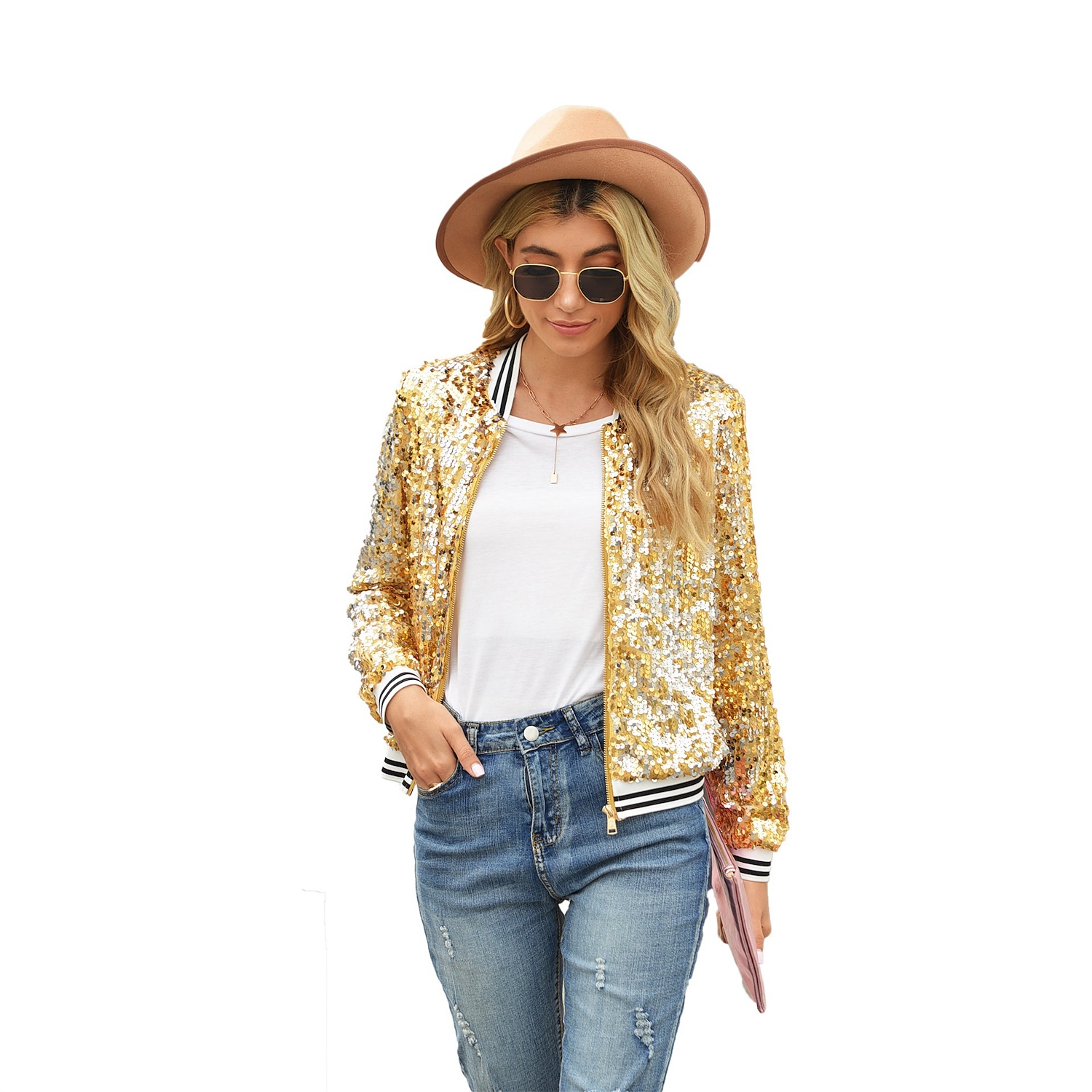 Glitter Monogram Bomber Jacket - OBSOLETES DO NOT TOUCH 1AAWOK