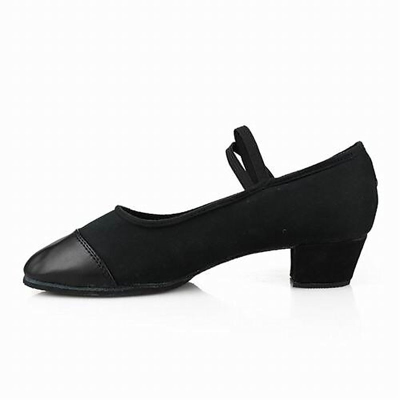 Damen Ballsaal Schuhe für modern Dance Salsa Schuhe Line Dance Leistung Für den Ballsaal Walzer Oxford Einheitliche Farbe Niedriger Absatz Gummiband Slipper Schwarz 2025 - $26.99 –P3