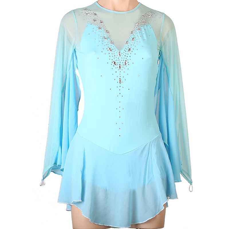 Rochie de Patinaj Artistic Pentru femei Fete Πατινάζ στο πάγο Rochii Ținute Alb Bleumarin Albastru celest Peteci Plasă Spandex Înaltă Elasticitate Antrenament Profesional Competiție Ținută Patinaj 2025 - $112.99 –P19