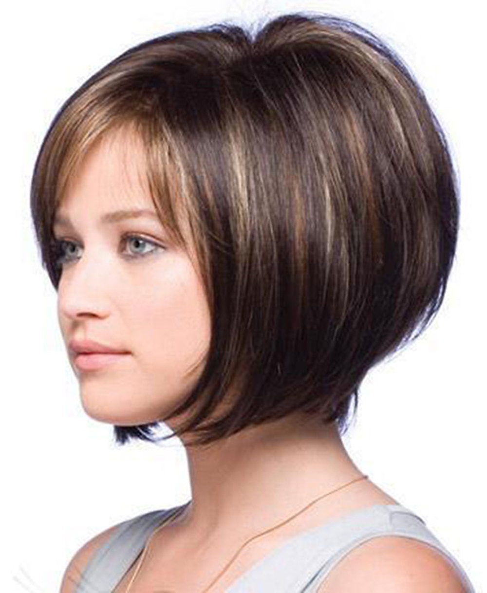 Brown Wigs for Women Synthetic Wig Straight Straight Bob with Bangs Wig Short Brown Synthetic Hair Women's Highlighted / Balayage Hair Side Part Brown 2025 - $24.99 –P3