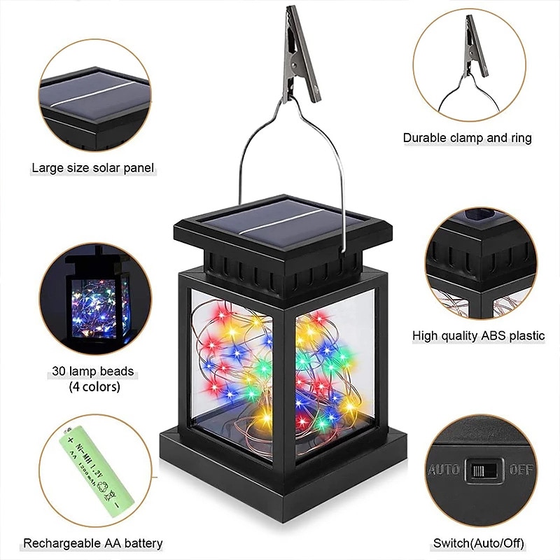 Solar Light 1PC,Outdoor Lights Lantern Waterproof Hanging Solar Lantern 30LEDs Night Light String for Garden Patio  Holiday Party Decoration 2026 - $16.99 –P7