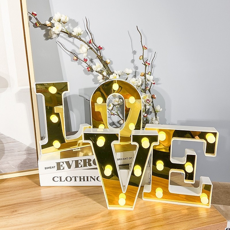 26 de litere alfabet lumina 3d nightlight litere caseta luminoasa cu led lumina de noapte revelion aa alimentat cu baterii 2026 - $16.49 –P9