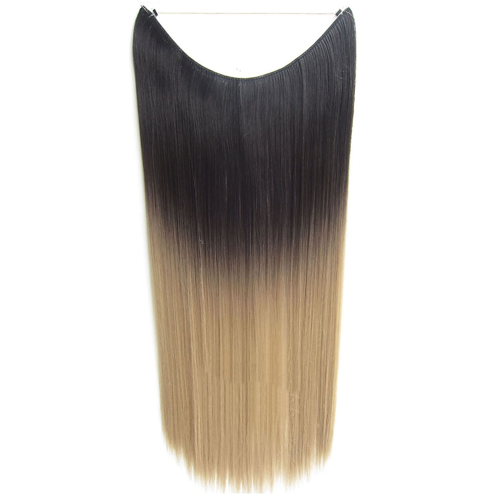 24inch 50grams 100grams Synthetic Hair Extension Gradual Color Brown Gray Blonde String Halo Hairpieces Extensions 2025 - $17.49 –P3