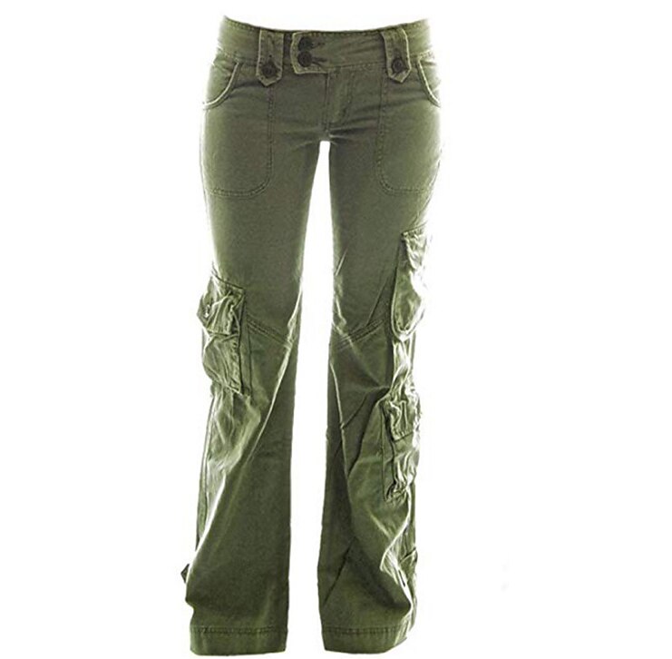 Women‘s Cargo parachute pants Trousers  Trousers Full Length Cotton Baggy Micro-elastic Low Waist Fashion Casual Office Daily Black Green S M Autumn / Fall 2023 - US $36.99 –P2