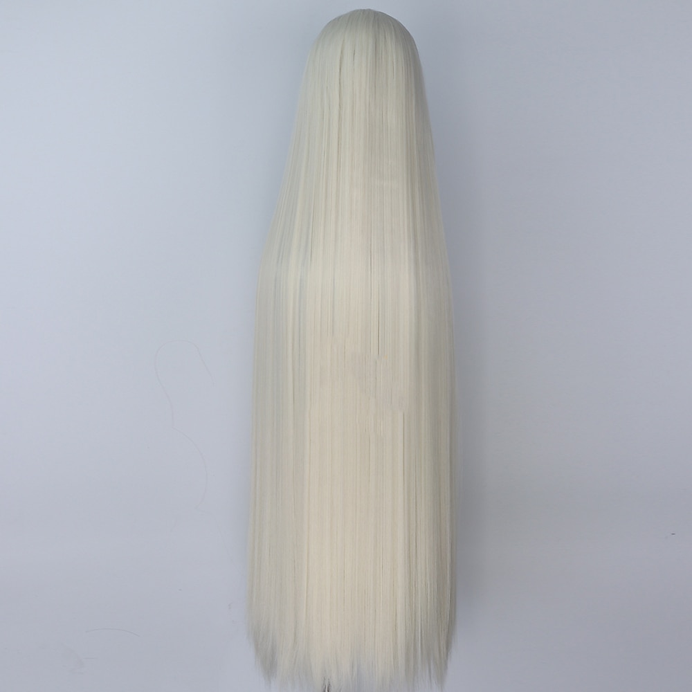 parrucca cosplay parrucca diritta con parte centrale parrucche molto lunghe in capelli sintetici color platino parrucche bionde morbide da donna parrucche di Halloween del 2025 a $36.99 –P4