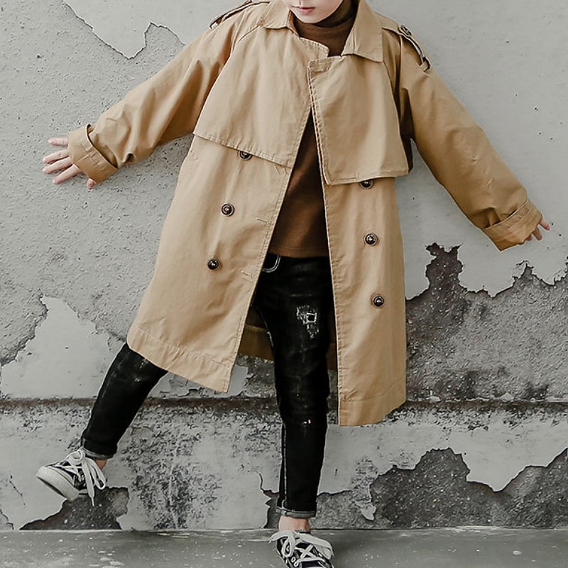Kinderen Jongens Jas Lange mouw Grijs Khaki Bruin Effen Zak Winter Actief Urheilu 3-13 jaar / Lapwerk 2025 - $51.99 –P4