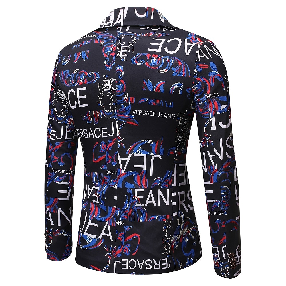 Per uomo Giacca Feste Asciugatura rapida Classico Alla moda Autunno Inverno Alfabetico Elegante Informale Colletto piatto Sottile Standard Taglia piccola Nero Bianco Rosso Blu Giacca del 2025 a $54.99 –P3