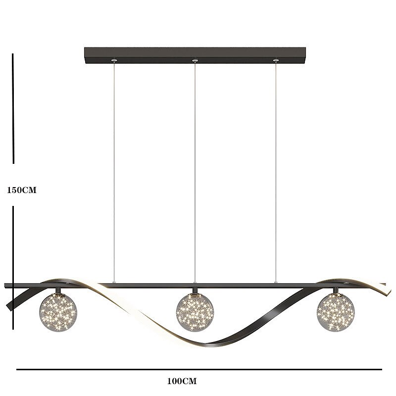 100 cm estilo nórdico luz pendente led metal pintado com acabamentos modernos 220-240v de 2025 por $699.99 –P6