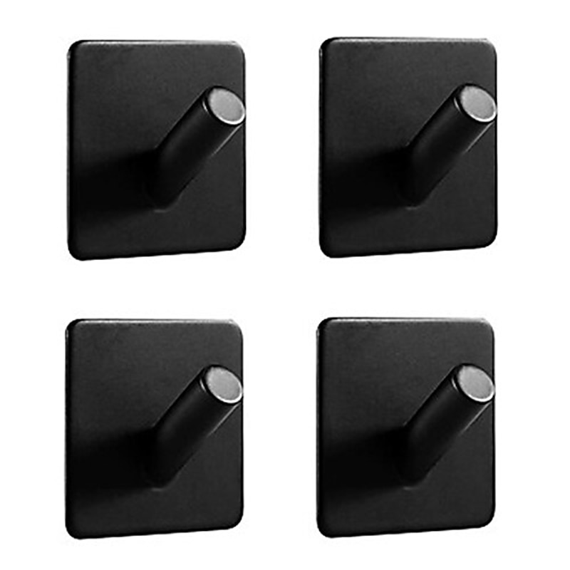 Adhesive Hooks Heavy Duty Wall Hooks 4 Packs Removable Matte Black Durable 304 Stainless Steel Wall Hangers, Waterproof Rustproof Oil Proof for Kitchen, Bathrooms, Doors, Office, Closet 2025 - $19.49 –P8