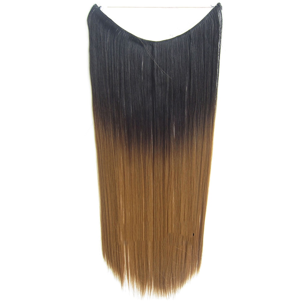 24inch 50grams 100grams Synthetic Hair Extension Gradual Color Brown Gray Blonde String Halo Hairpieces Extensions 2025 - $17.49 –P9