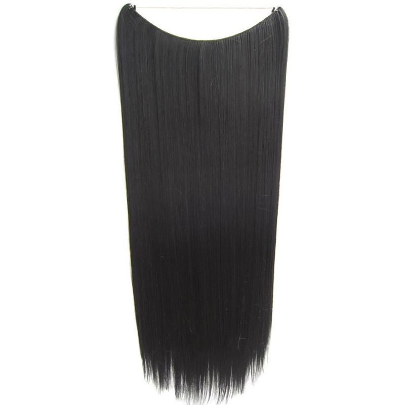 24inch 50grams 100grams Synthetic Hair Extension Gradual Color Brown Gray Blonde String Halo Hairpieces Extensions 2025 - $17.49 –P12