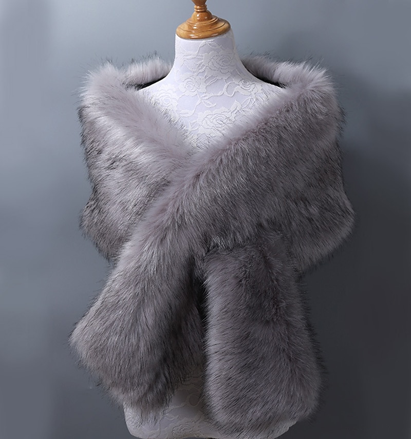 1920s Grey Flapper Faux Fur Stole Wrap – Unique Vintage