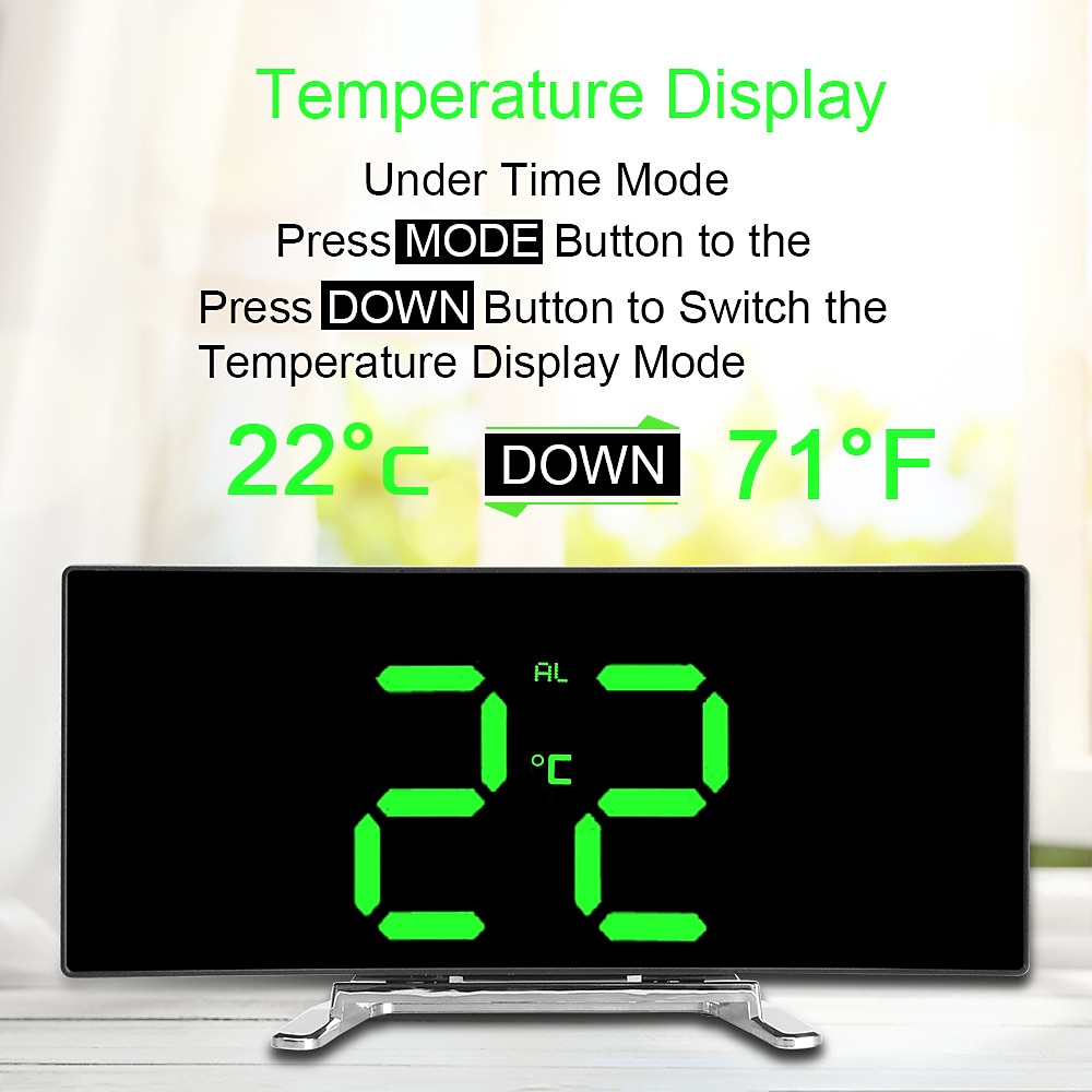T39 Eye Protection Green Red White Digital Alarm Clock Dimmabl Table Clock LED Screen Alarm Electronic Clocks For Home Decor LED Desk Clock Temperature display 2025 - $19.99 –P1