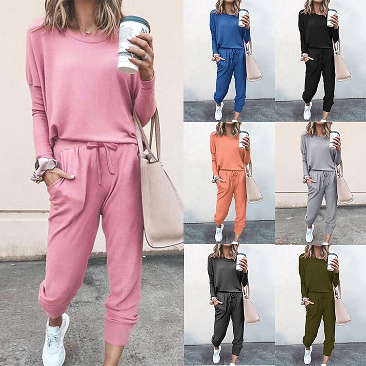 Women's Tracksuit Sweatsuit Drawstring Athleisure Long Sleeve Polyester Soft Running Jogging Sportswear Activewear Black Rosy Pink Watermelon / Sweatshirt / Stretchy 2025 - $25.99 –P1