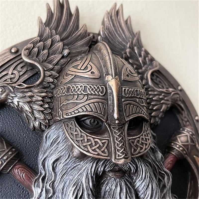 Viking berserker double hache décoration murale plaque décoration de maison décoration de jardin résine décoration de la maison artisanat de 2025 ? $43.99 –P5