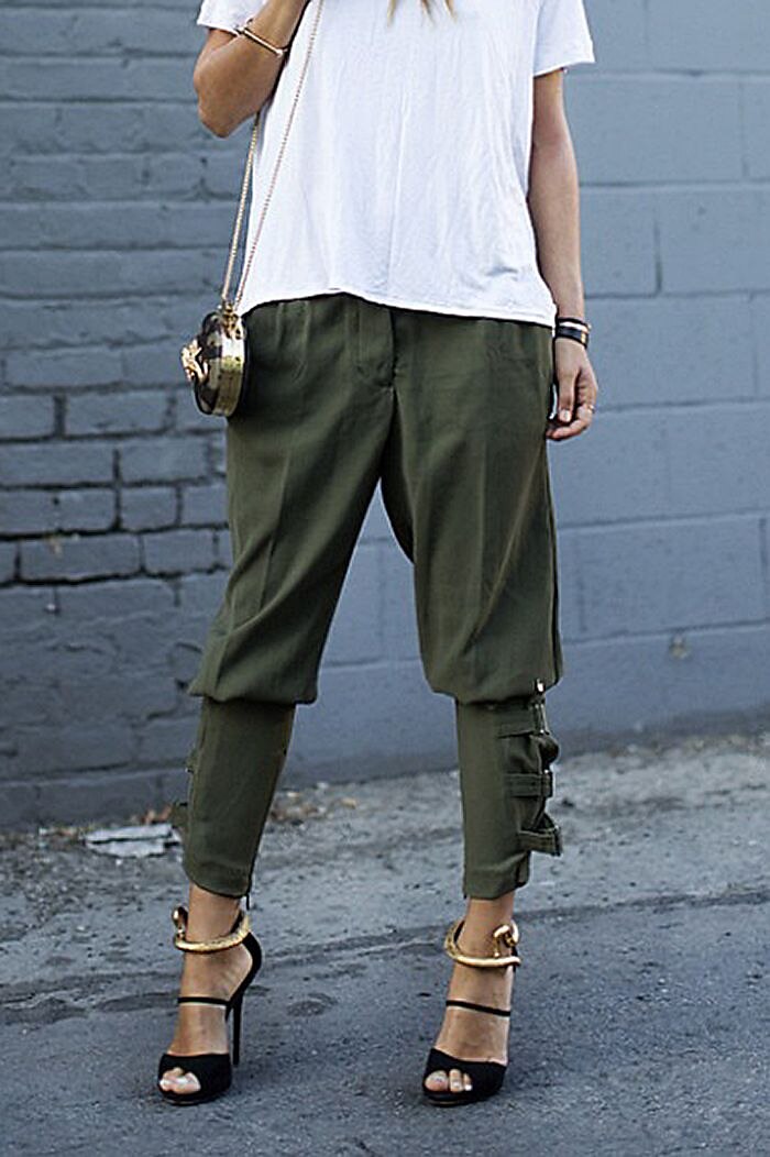 Women's Cargo Pants Harem Cigarette Full Length Pocket Drop Crotch Mid Waist Basic Business Black Army Green S M Summer Spring &  Fall 2023 - US $27.99 –P1