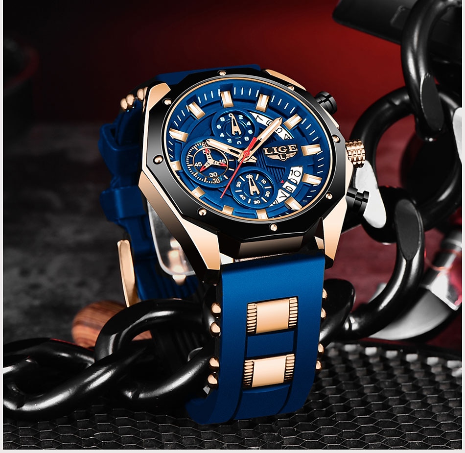 LIGE Mens Watch Quartz Watches for Men Steel Band Men's Analog Quartz Multifunctional Sports Wristwatch Men Date Business Casual Waterproof Quartz Watch 2025 - $39.99 –P14