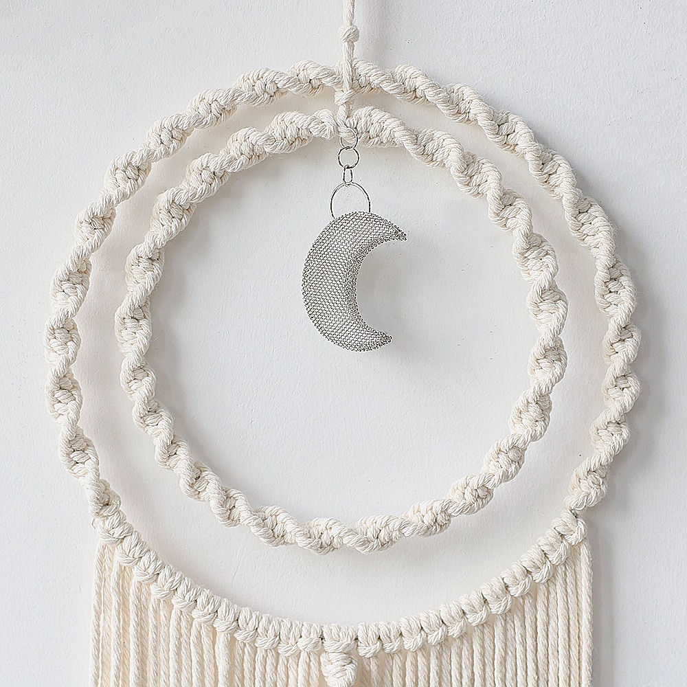 nordisk håndvevd bomullstråd veggdekorasjon billedvev halvmåne drømmefanger soverom dekorasjon gavegiver kreativ gave 2026 - $18.49 –P6