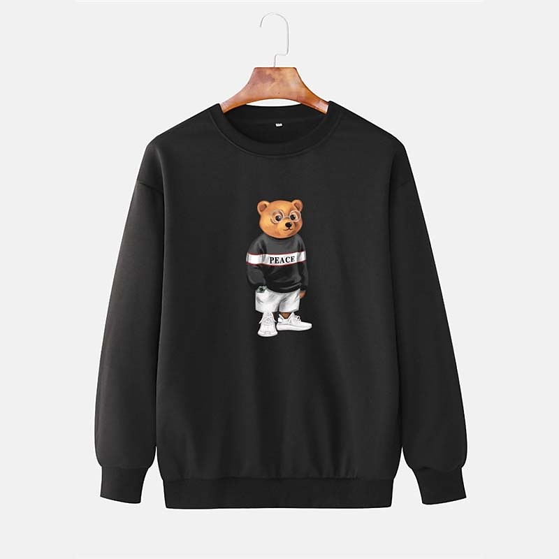 Per uomo Orso Stampa Stampe Grafiche Maglia Manica Lunga Felpa Girocollo Designer Casual Grande e Alto Casuale Sport & Outdoor Inverno Primavera & Autunno del 2026 a $30.99 –P2