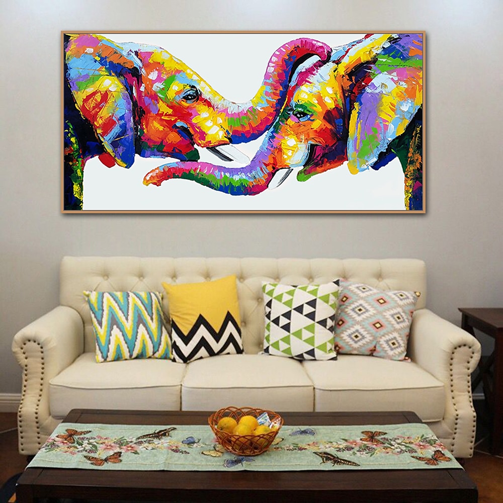 pictură în ulei realizată manual pictată manual artă de perete mintura modernă abstractă elefant animale imagine decor decor pânză rulată fără cadru neîntins 2026 - $108.99 –P4