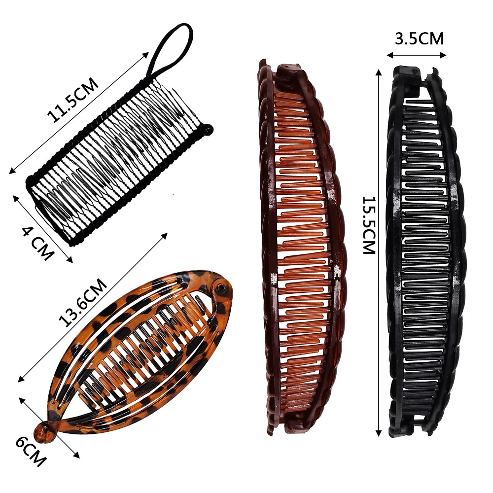 4 шт. Банановые заколки для волос старинные клинчерные гребни инструмент для густых вьющихся волос аксессуары в форме рыбы хвостик дырчатые когти захваты зажим зажим когти набор для женщин 2025 - $17.49 –P7