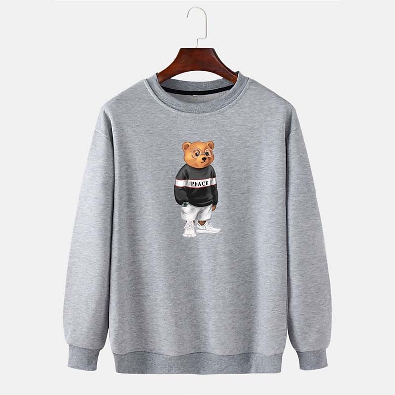 Per uomo Orso Stampa Stampe Grafiche Maglia Manica Lunga Felpa Girocollo Designer Casual Grande e Alto Casuale Sport & Outdoor Inverno Primavera & Autunno del 2026 a $30.99 –P3