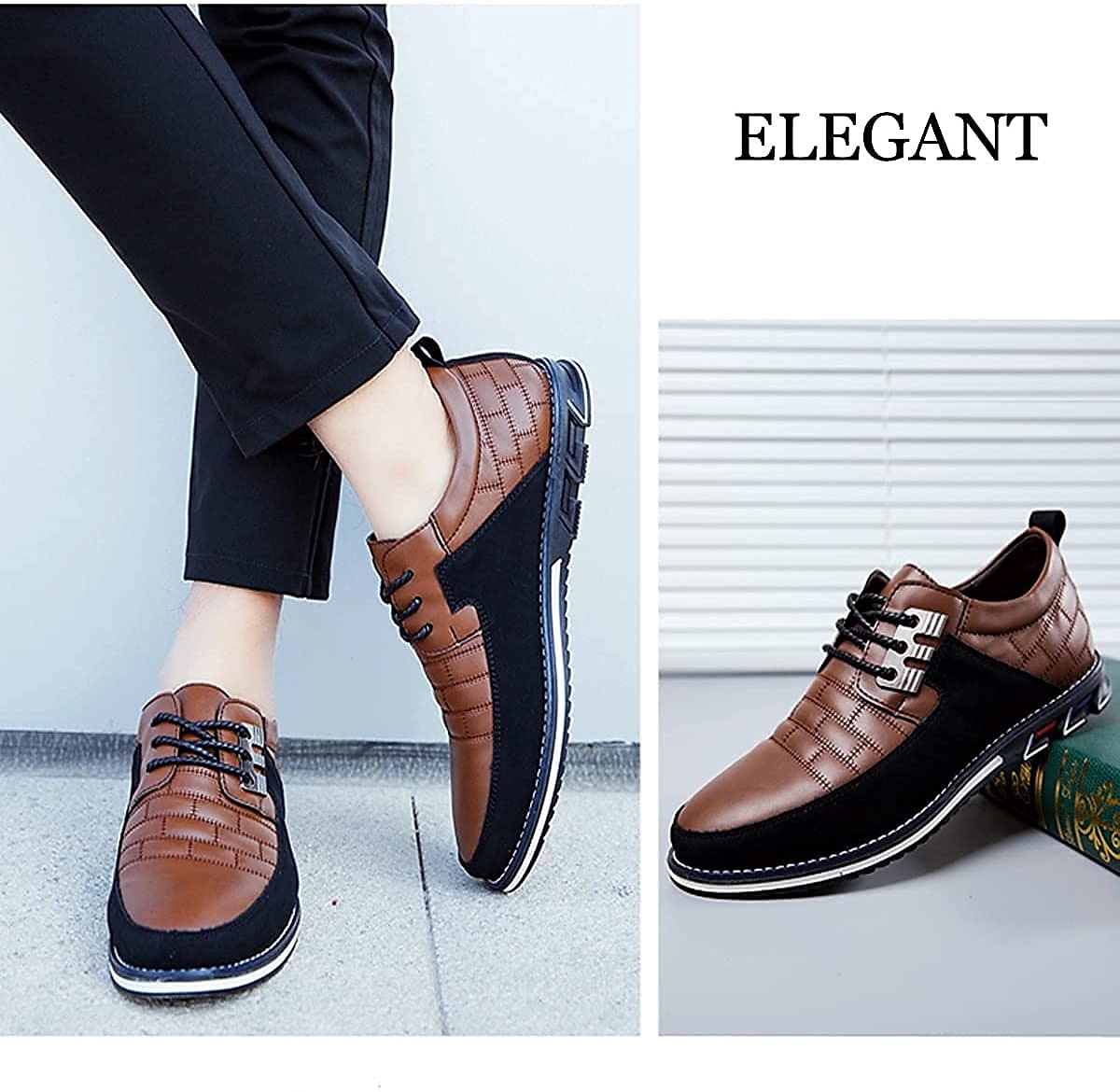 Hombre Oxfords Zapatos Derby Zapatos Confort Negocios Casual Británico Exterior Diario Oficina y carrera PU Cordones Negro Blanco Rosa Primavera Otoño Invierno 2025 - $46.99 –P5