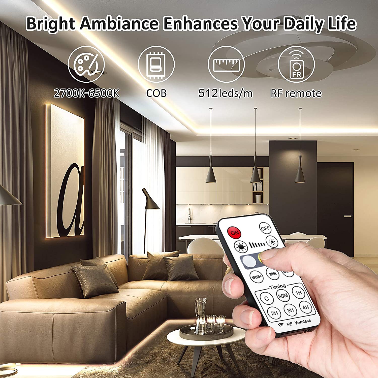LED Acrylic Wall Lamp RF Remote Control Dimmable Timing LED Indoor Wall Lamp Suitable for Balcony  Bedrooms Living Rooms Study Rooms Corridors Bathrooms and Office Spaces 2025 - $73.99 –P5