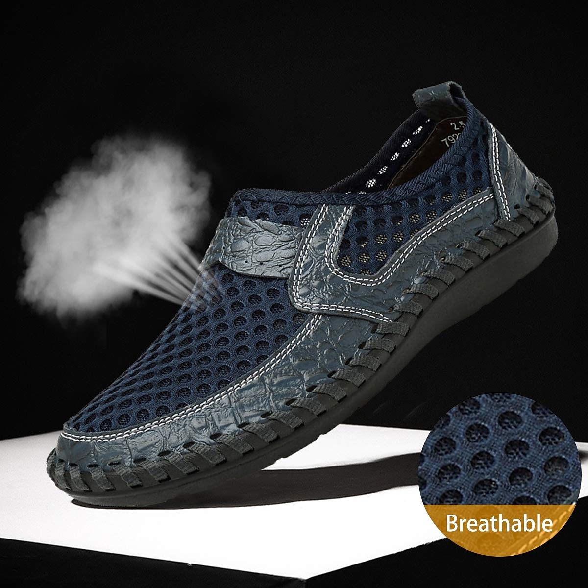 pánské hnědé prodyšné mokasíny z umělé kůže - ležérní letní slip-on boty s perforovaným designem pro outdoorové aktivity 2025 - $42.99 -P1
