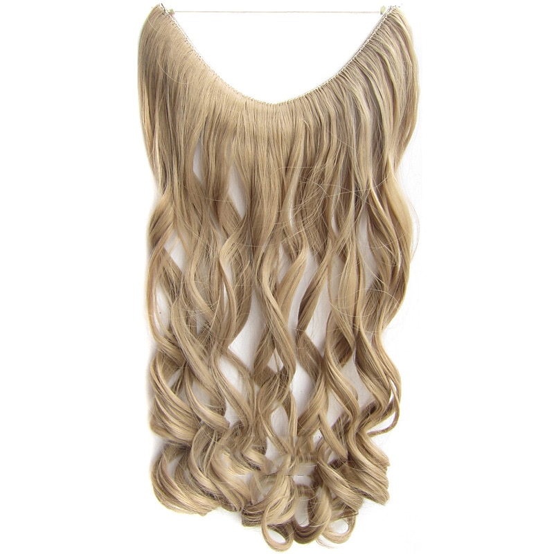 No Clip No Glue Invisible Halo Hair Extension 24inch Long Wavy Hair Synthetic Heat Resistant String Hairpiece 2025 - $19.49 –P9