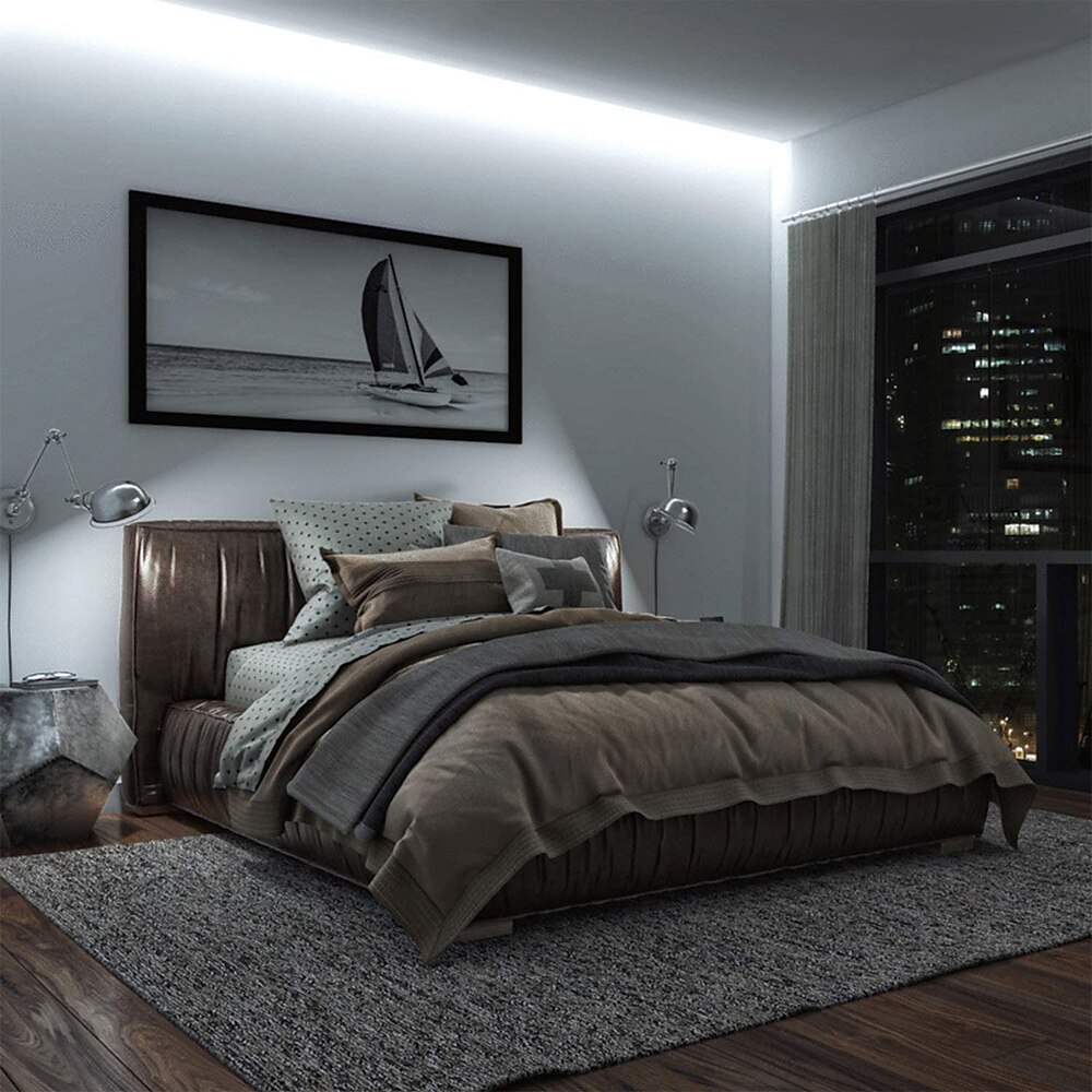 32.8ft 10m cob flexbile neon ha condotto la luce di striscia impermeabile ir24 chiave controller con adattatore 24v bianco freddo caldo per armadio camera da letto cucina tv specchio del 2025 a $44.99 –P3