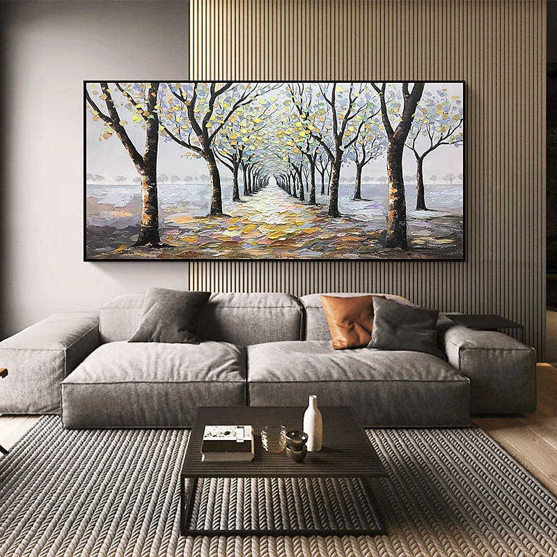 olieverfschilderij handgemaakte handgeschilderde kunst aan de muur abstract landschap groen trail woondecoratie decor gerold canvas geen frame niet uitgerekt 2025 - $105.99 –P5