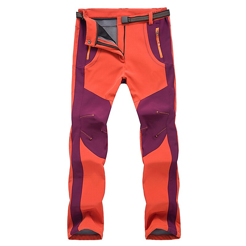 pantalones forrados de vellón para mujer pantalones impermeables para caminar pantalones pantalones softshell patchwork invierno al aire libre a prueba de viento cálidos y transpirables fondos ligeros verde militar naranja caza pesca acampar esquiar 2025 - $35.99 –P14