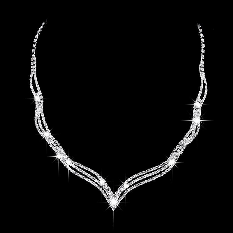 Set di gioielli 2 pezzi Rame Strass 1 collana Orecchini Per donna Di tendenza Semplice Lusso geometrico Di forma geometrica Parure di gioielli Per Feste Invitati del matrimonio Occasioni speciali del 2025 a $10.99 –P2