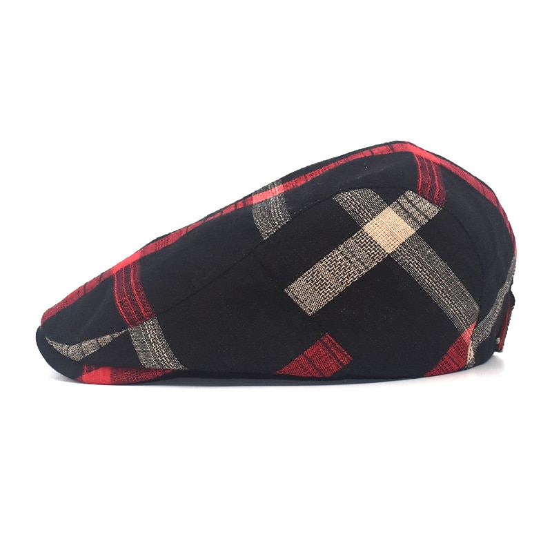 Per uomo Cappello basco Nero Rosso Cotone Bicolore La moda degli anni '20 Informale Esterno Esterno Giornaliero A quadri Protezione solare Comfort Caldo Traspirante del 2025 a $8.99 –P4