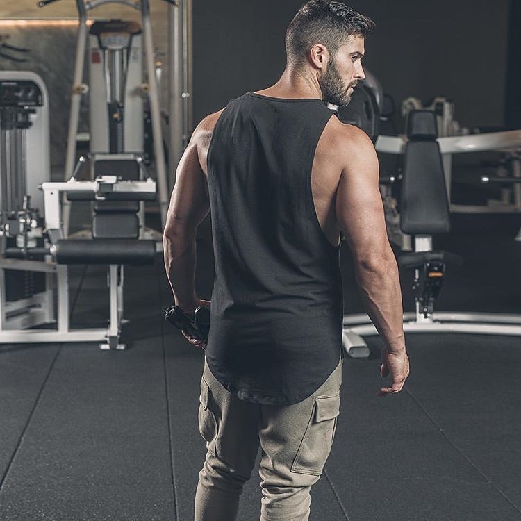 Men's Running Tank Top Workout Tank Sleeveless Vest / Gilet Summer Cotton Breathable Quick Dry Yoga Fitness Running Sportswear Activewear Black White Green 2026 - $13.99 –P18