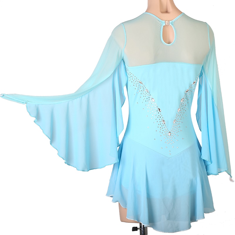 Rochie de Patinaj Artistic Pentru femei Fete Πατινάζ στο πάγο Rochii Ținute Alb Bleumarin Albastru celest Peteci Plasă Spandex Înaltă Elasticitate Antrenament Profesional Competiție Ținută Patinaj 2025 - $112.99 –P18