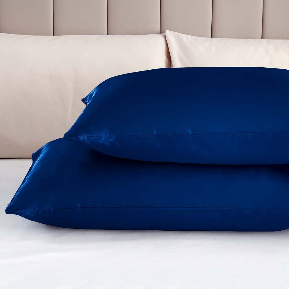 Set of 2 Pcs Silk Satin Pillowcase for Hair and Skin Slip, Pillow Cases for Standard/Queen/King Size - Satin Cooling Pillow Covers with Envelope Closure Suit 2025 - $13.99 –P6