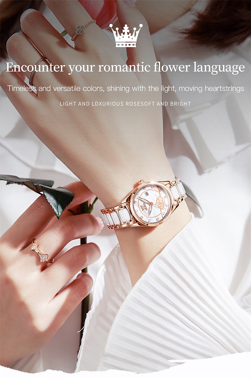 OLEVS Women's Wrist Watche Mechanical Watch for Women Analog Automatic self-winding Stylish Fashion Waterproof Luminous Rhinestone Titanium Alloy Stainless Steel 2025 - $71.99 –P10