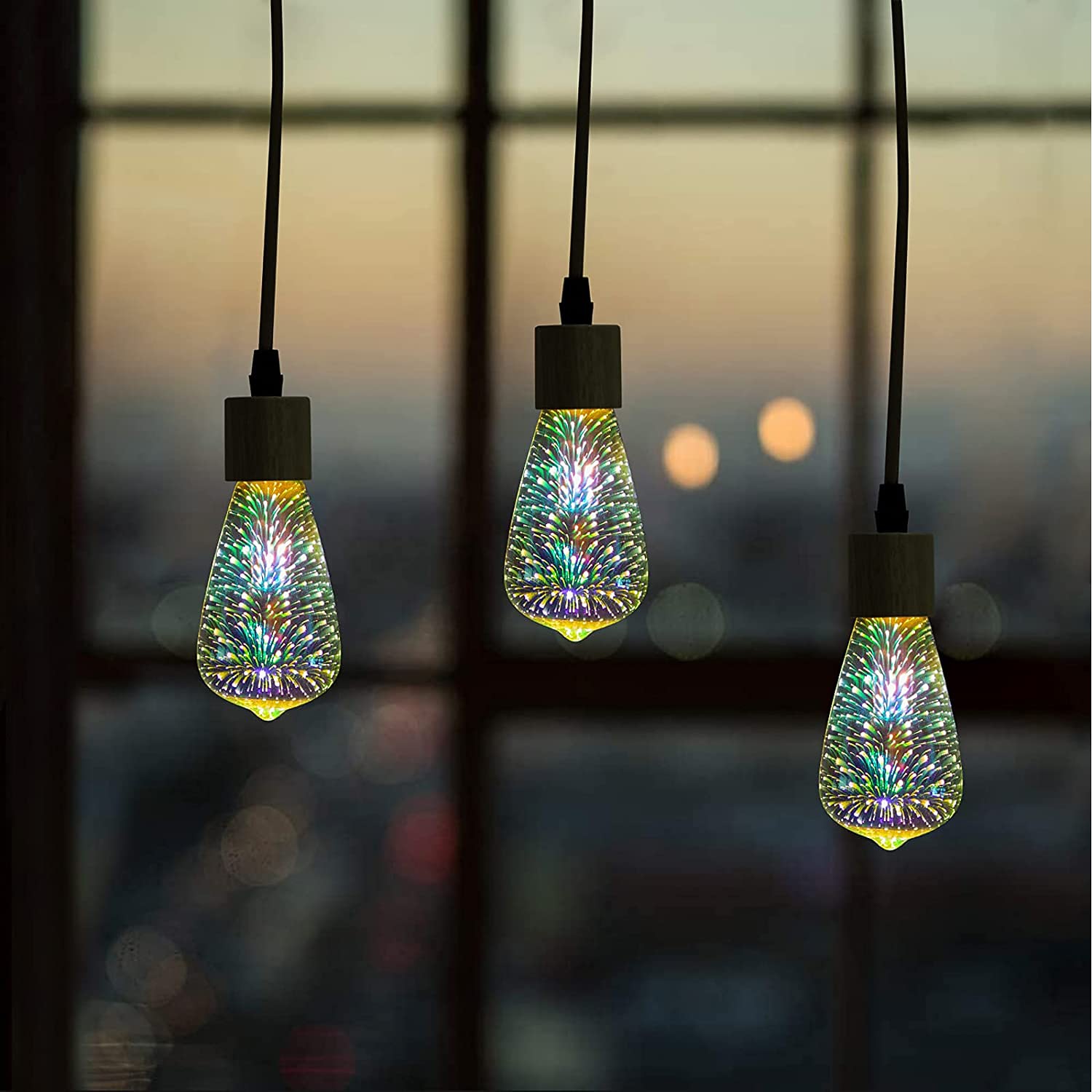 6 peças 3 peças 1 peça lâmpada 3d de fogos de artifício st64 lâmpada led 5w e27 e26 rgb fada estrela brilho decoração lâmpada festa lâmpada de vitral ac220v ac120v de 2025 por $35.85 –P3