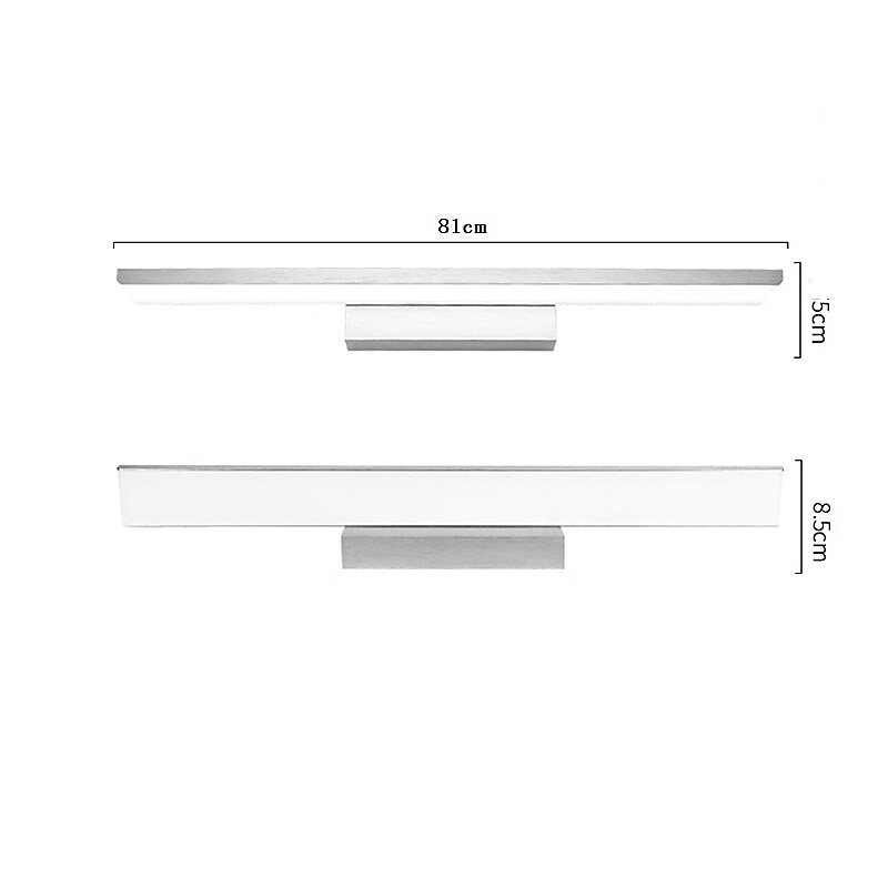 led spegellampa 81cm modern/modern stil badrumslampor aluminium borstat material skåp vägglampor sminkbelysning sminklampa sminklampa minimalistisk 110-120/110-120v 32w 2026 - $132.99 –P1