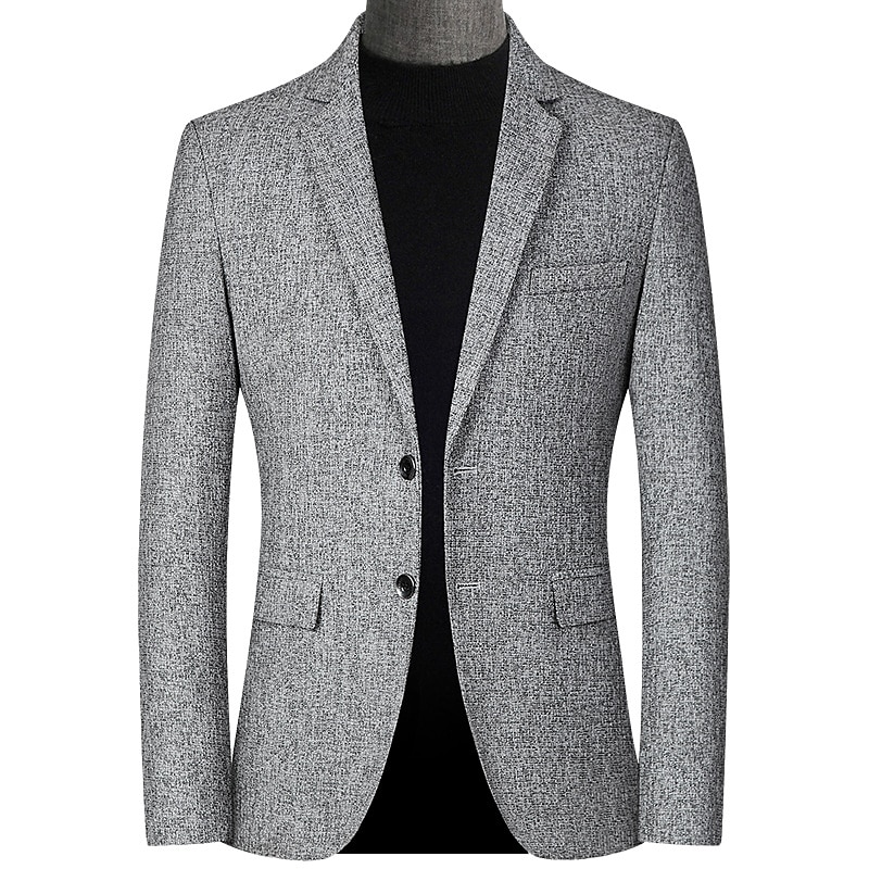 Men's Winter Coat Wool Coat Overcoat Short Coat Blazer Formal Daily Wear Fall Winter Terylene Thermal Warm Outdoor Outerwear Clothing Apparel Fashion Modern Contemporary Plaid Pocket Turndown Single 2025 - $45.99 –P1