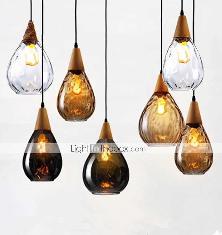 1-valo 30cm massiivipuinen lasiriippuvalaisin led tyylikäs yksimuotoinen saari valot modernit ravintolakaupat / kahvilat olohuoneen valot 220-240v 110-120v 2025 - $80.99 –P15
