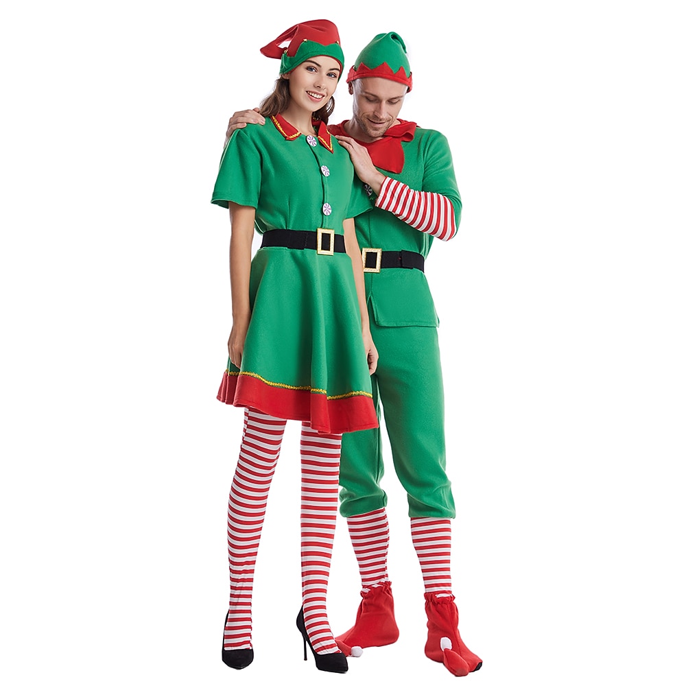 jultomten Alf Klänningar Kläder Semester klänning Alvdräkt Herr Pojkar Jul Karnival Maskerad Maskerad Cosplay kostym Jul Vuxna Fest Jul Semester Topp Byxor Skärp Strumpor Hatt 2025 - $53.99 –P8