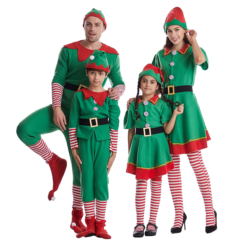 jultomten Alf Klänningar Kläder Semester klänning Alvdräkt Herr Pojkar Jul Karnival Maskerad Maskerad Cosplay kostym Jul Vuxna Fest Jul Semester Topp Byxor Skärp Strumpor Hatt 2025 - $53.99 –P4