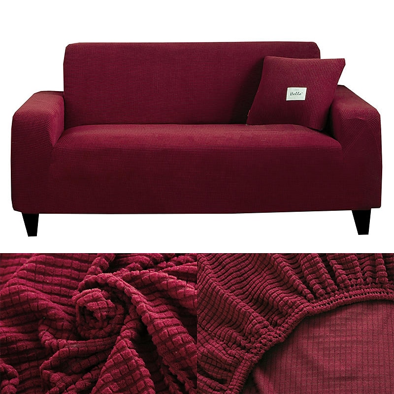 Copridivano elasticizzato, copridivano jacquard bordeaux elastico, divano componibile, poltrona, divanetto a due posti, 4 o 3 posti, forma a L, morbido, resistente, lavabile (una federa gratuita) del 2025 a $60.99 –P6