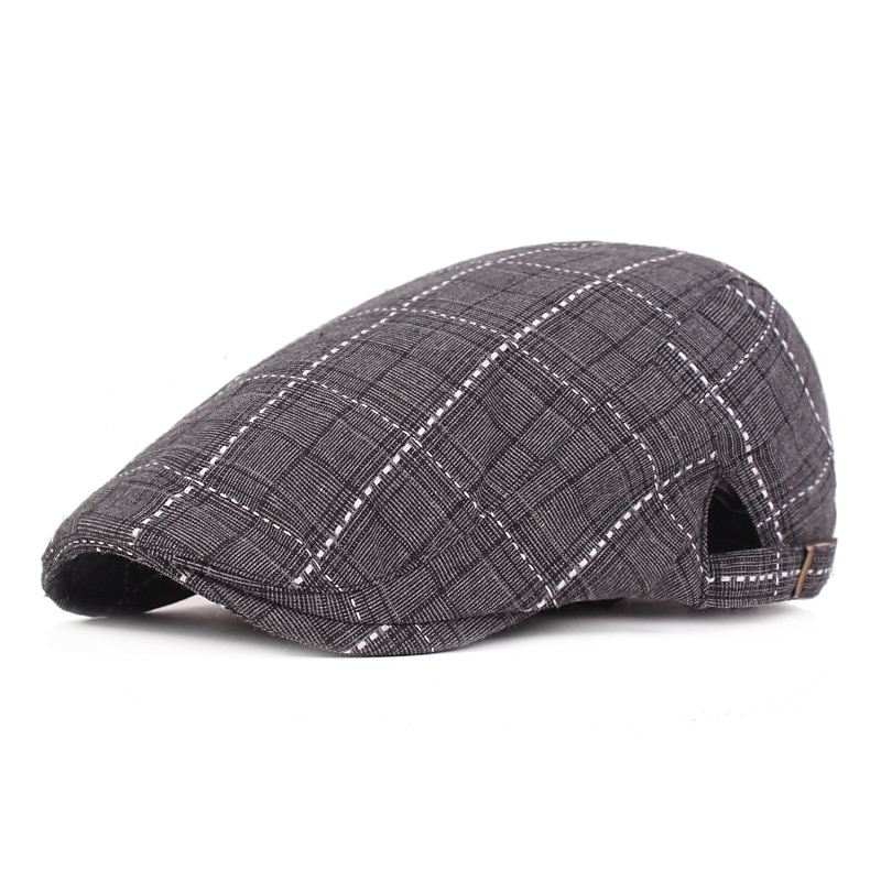 Voor heren Platte pet blauw Lichtgrijs Katoen Streetwear Stijlvol 1920 mode Buiten Dagelijks Uitgaan Raster Warm 2025 - $12.99 –P8