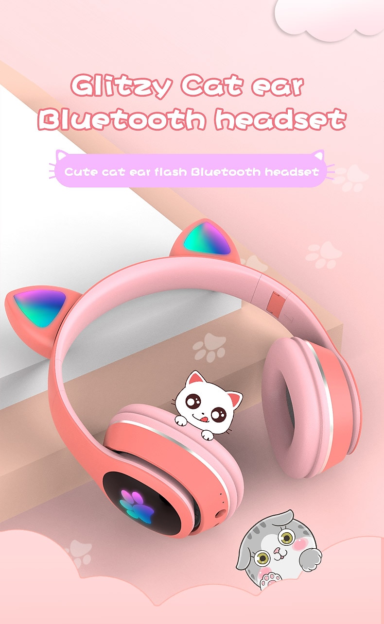 L400 LED Flash Cute Cat Ears Headphone With Microphone Bluetooth Earphone Over-Ear Wireless Music Gaming Player Over-Ear Wireless Headset 2025 - $24.99 –P1
